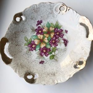 Vintage decorative floral small trinket dish